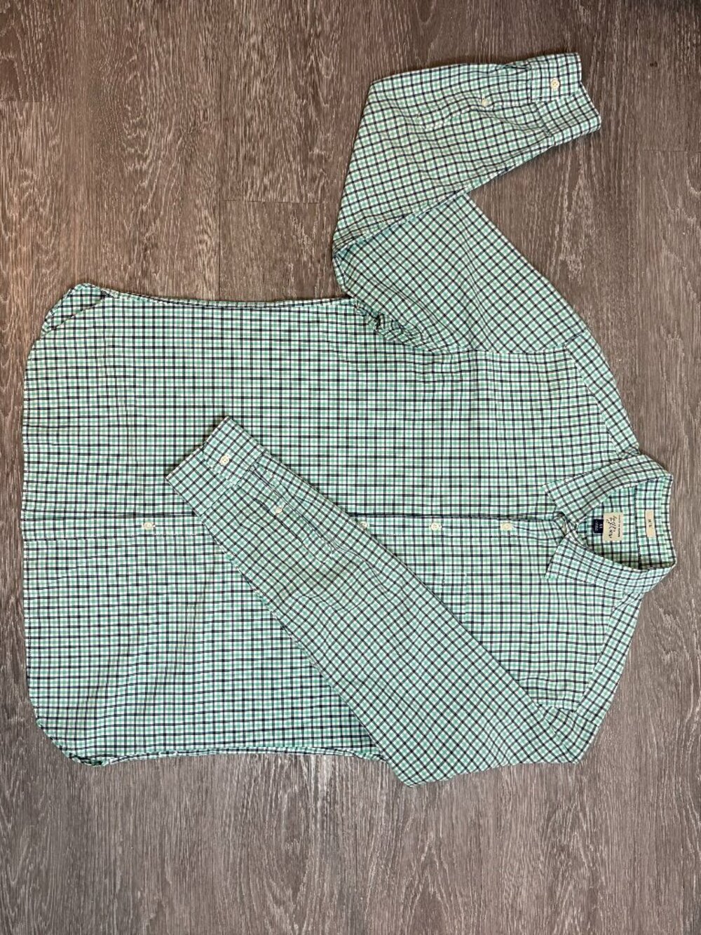 J. Crew Slim Fit Plaid Button Down Shirt - Green/Navy Size Xl